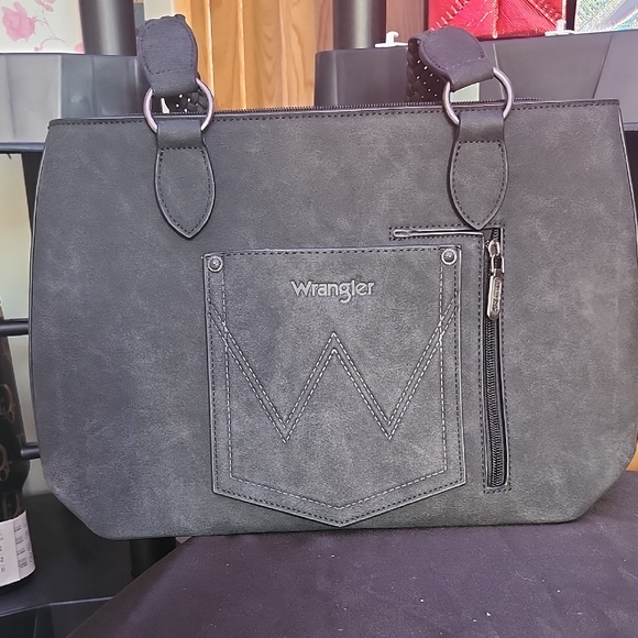 Wrangler Charcoal Gray Tote with Braided Strap - Picture 3 of 6